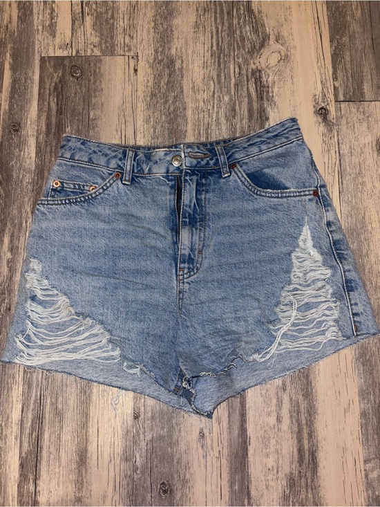 Topshop Pants - Topshop Light Blue Distressed Denim Shorts